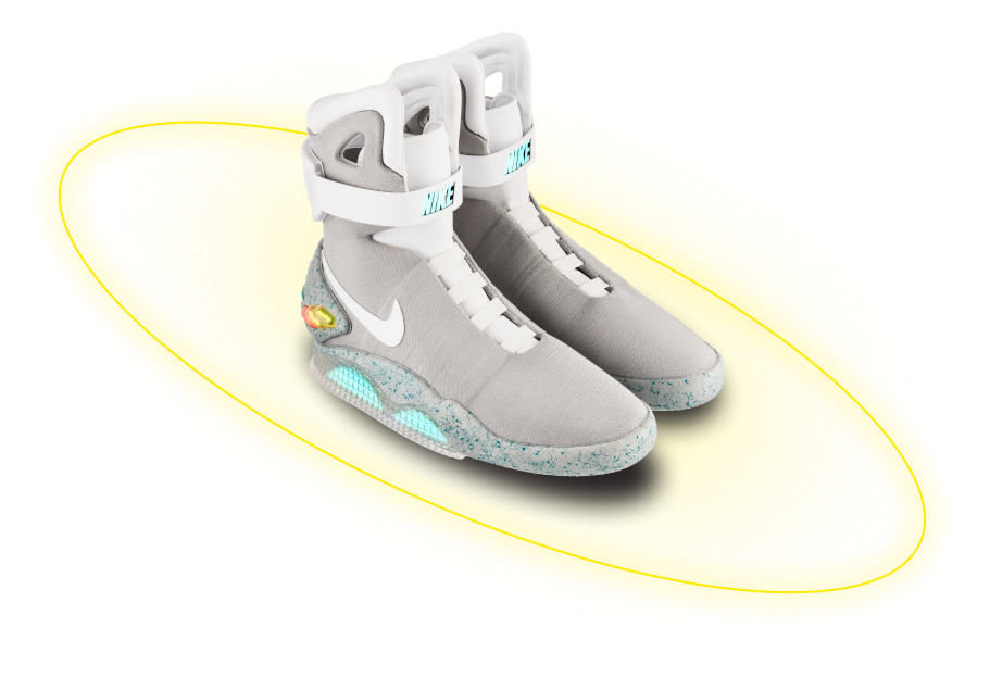 Кроссовки Nike Air Mag с желтым кольцом вокруг 